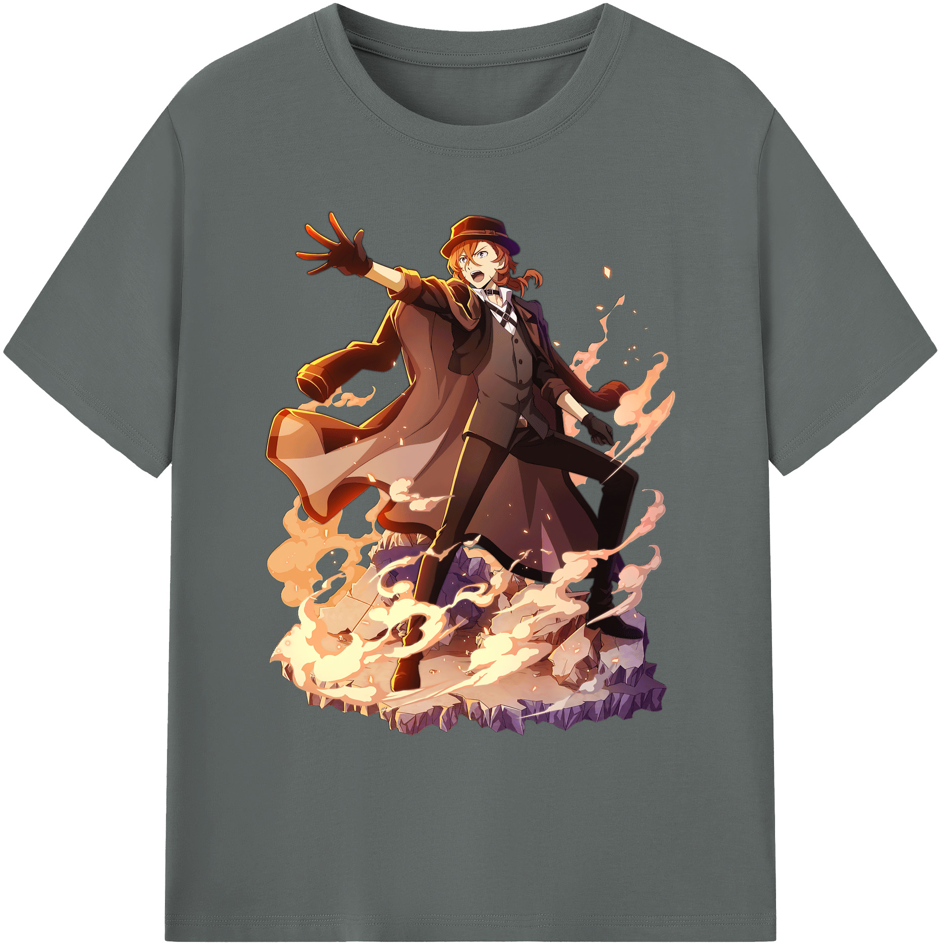 （画像用） 文豪ストレイドッグス Bungo Stray Dogs 綿100％ メンズ半袖Tシャツ｜肌触りやわらか＆通気性